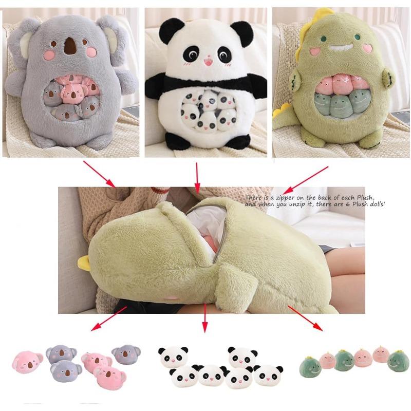 Soft Cartoon Animal Plush Pillow With Surprise Small Toys Inside Stuffed Sofa Cushion Home Decor Perfect Birthday Gift For Kids