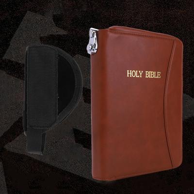 Abschließbare Weiche Pistolenkoffer Heilige Bibel Leder Pistolenkoffer Versteck-Organizer für Glocks & Kleine Handfeuerwaffen Aufbewahrung