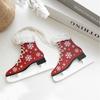 2PCS Party Supplies Wood Skating Shoes Pendant Boots Christmas Tree Decorations  Home Decoration