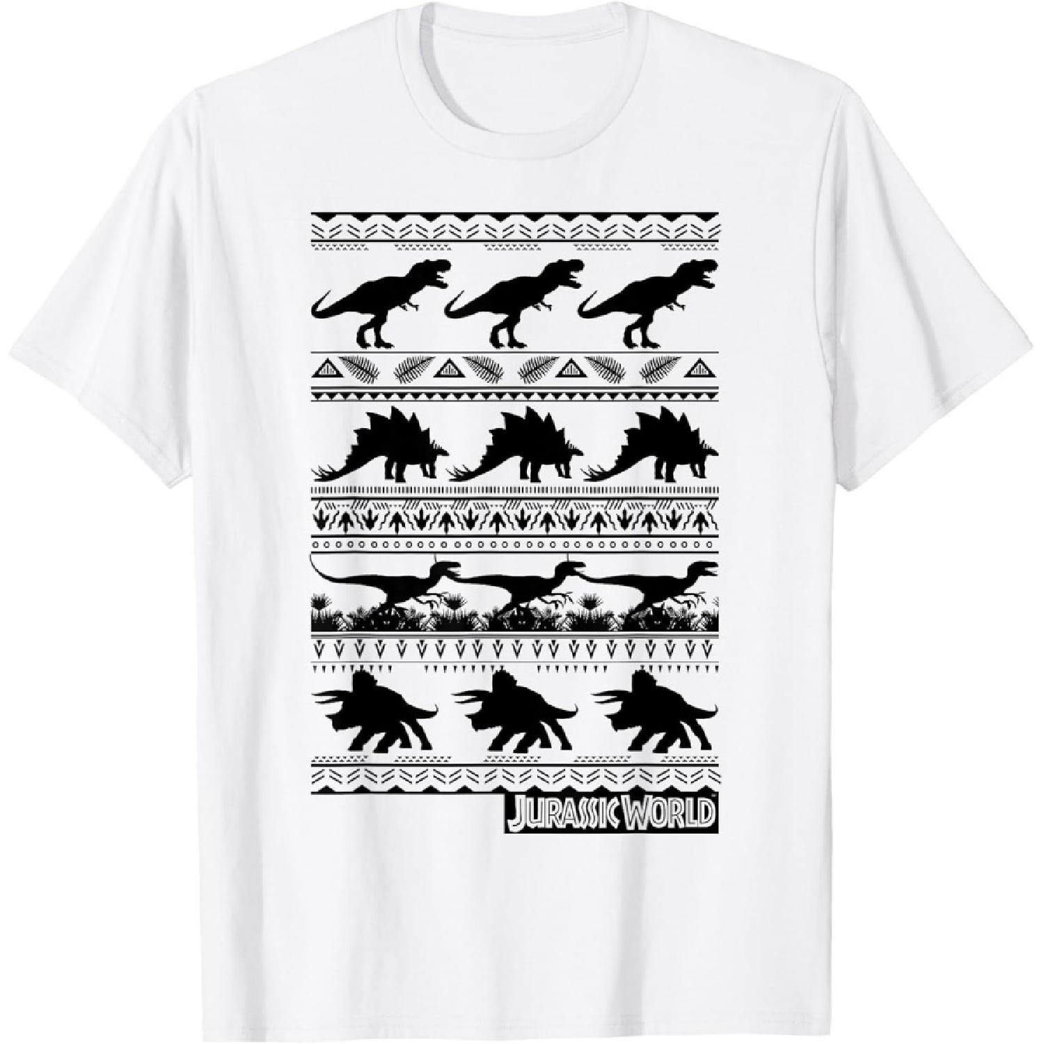 

Jurassic World Dinosaur Holiday Pattern T-Shirt XXXXXL білий