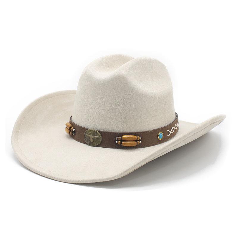 American retro strip top western cowboy hat, new big-brimmed suede top hat, British jazz hat