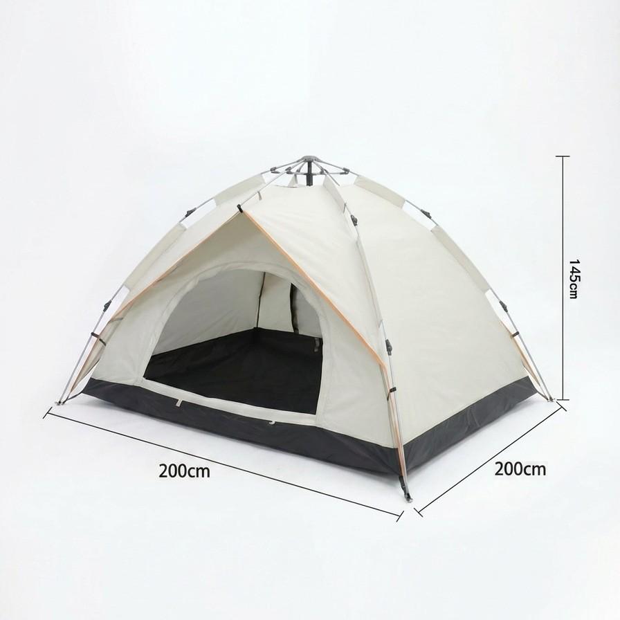 Double-Layer Automatic Camping Tent: Spacious, Waterproof, Sun-Protected, Quick-Opening, and Mosquito-Resistant 4-person слоновая кость