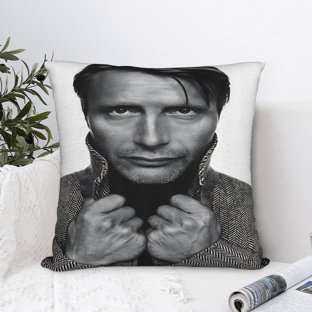 Mads Mikkelsen Handsome Actor Pillow Case Custom Pillow Cover Kawaii Pillowcases For Sofa Home Decor
