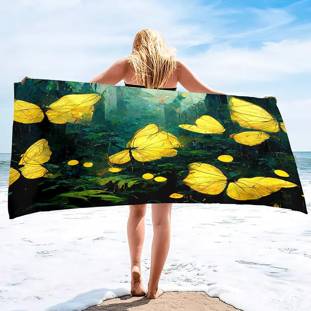 Butterfly Microfiber Beach Towels Oversized,Sand Free Beach Towel for Adults Kids Men Women Absorbent Quick Dry Pool Towel