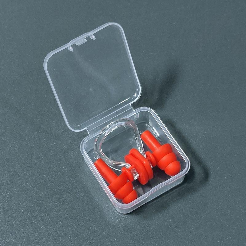 Nose Clip Earplug Set with Soft Silicone Three-layer Waterproof Swimming Equipment