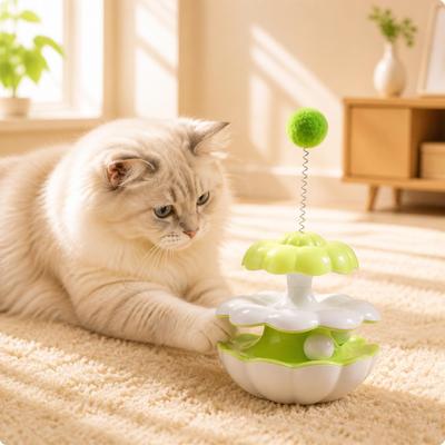 Interactive Cat Toy Flower-Shaped Tumbler Enrichment