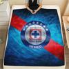 Cruz Azul Flannel Blanket, High quality Comfortable for All Seasons, Home Decor, Warmth and Comfort