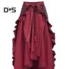 Damen Halloween Rock Cosplay Unregelmäßiger Rüschensaum Schnürung Hohe Taille Mesh Patchwork Steampunk Viktorianisch Performance Rollenspiel Fotografie Tanzen