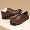Men's Casual Leather Shoes 2025 Autumn and Winter New First-layer Cowhide Men's Shoes Low-top Middle-aged and Elderly Shoes Soft-soled Dad Shoes