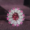 European and American Light Luxury Sapphire Open Ring for Women
