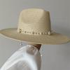 LOVE chain straw hat high-end men and women summer outdoor vacation beach sun hat Panama straw hat