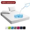 Protetor de Colchão Impermeável Cor Sólida Lençol de Cama Ajustável Antiderrapante com Elástico para King 90/160/180X200