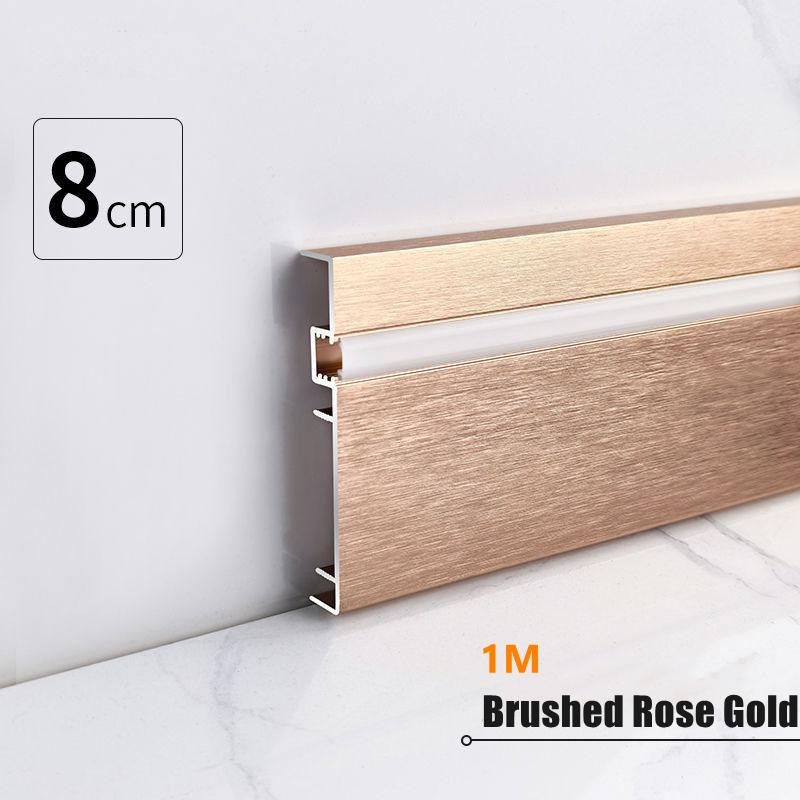 H80mm LED Skirting Line 0.5m 1m Brushed LED Aluminium Profile Floor Baseboard Bar Strip Light Metal Wall Skirting Linear Lamp