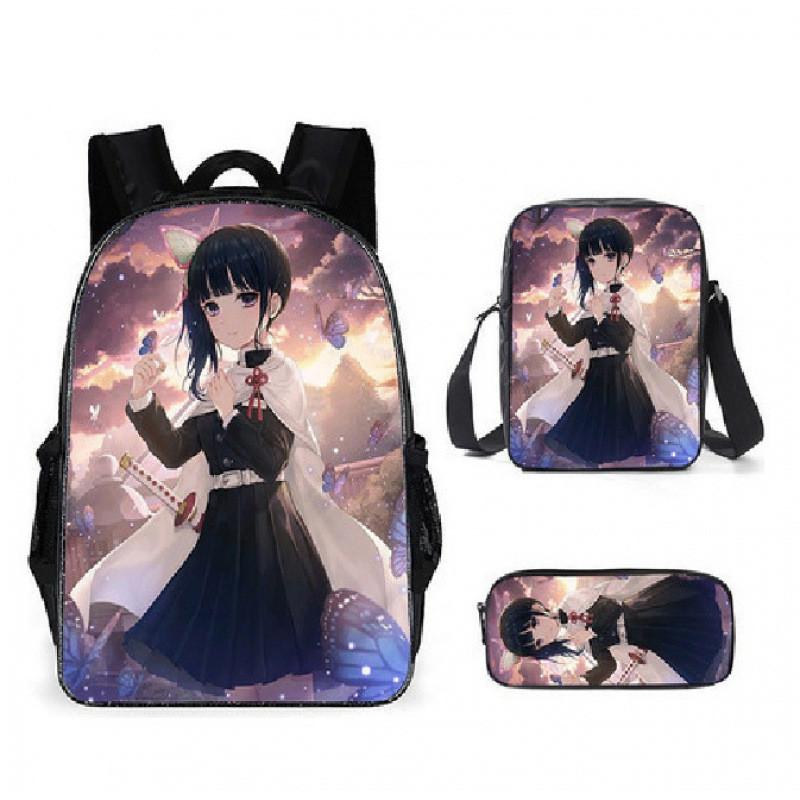 Demon Slayer Kimetsu No Yaiba Backpack Set With Breathable Polyester For School And Travel