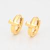 New Stainless Steel 24k Color Cross Ear Buckle, Fashionable and Personalized, Unisex Earrings for Women