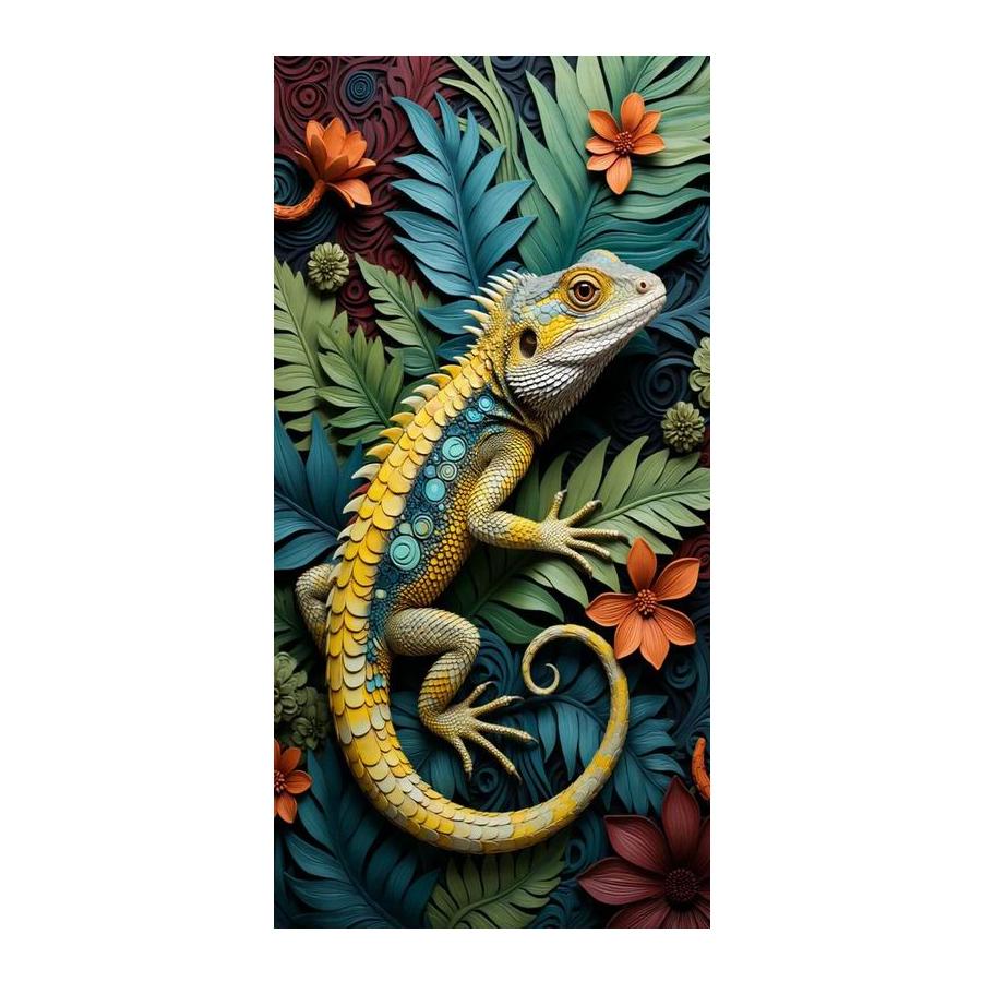 Gecko Tamaño Grande Pintura de Diamantes Animales Diy Taladro Cuadrado Redondo Completo Bordado de Pedrería Mosaico Kits de Punto de Cruz Decoración de Pared