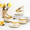 Filiżanki i spodki Lekki luksus do domu Brytyjski popołudniowy zestaw do herbaty Złocone ceramiczne filiżanki do herbaty Wysoki poziom wyglądu Znakomity zestaw filiżanek i spodków