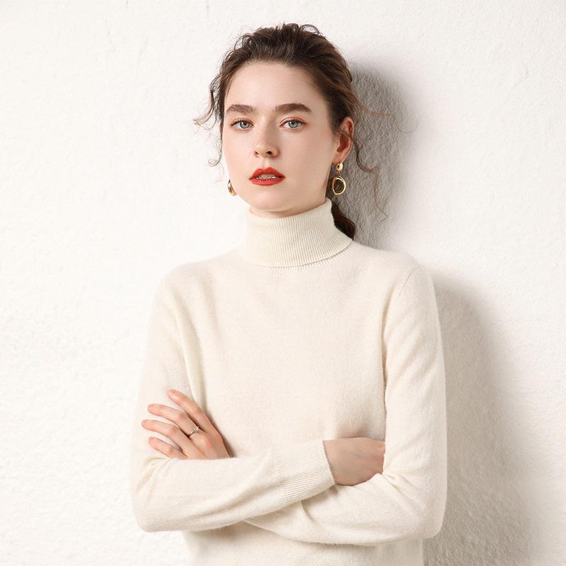 New Women's Short Cashmere High Neck Sweater - Loose Fit, Ideal for Autumn/Winter