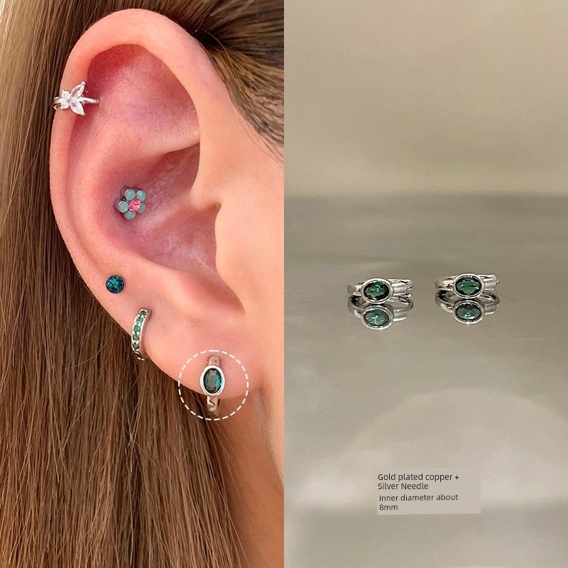 Unique Ear Bone Stud Medical Titanium Steel Ear Studs Ear-Caring Titanium Alloy Earrings Female Small Earrings Ear Bone Ring Circle Ear Ear Bone Pin