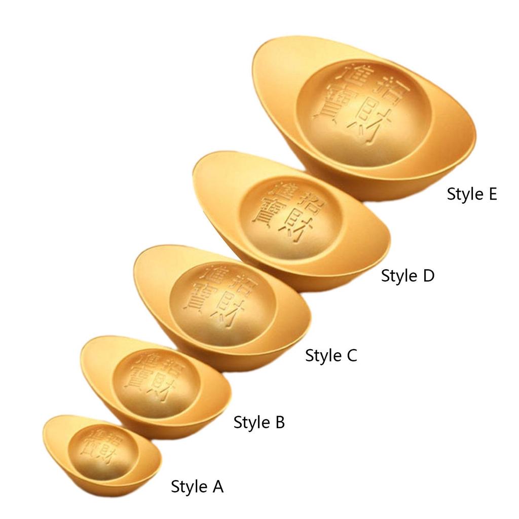 Desktop Ornament Auspicious Lucky Money Prosperity Statue Wealth Mascot Scene Chinese Gold Ingot Decoration for Home Office