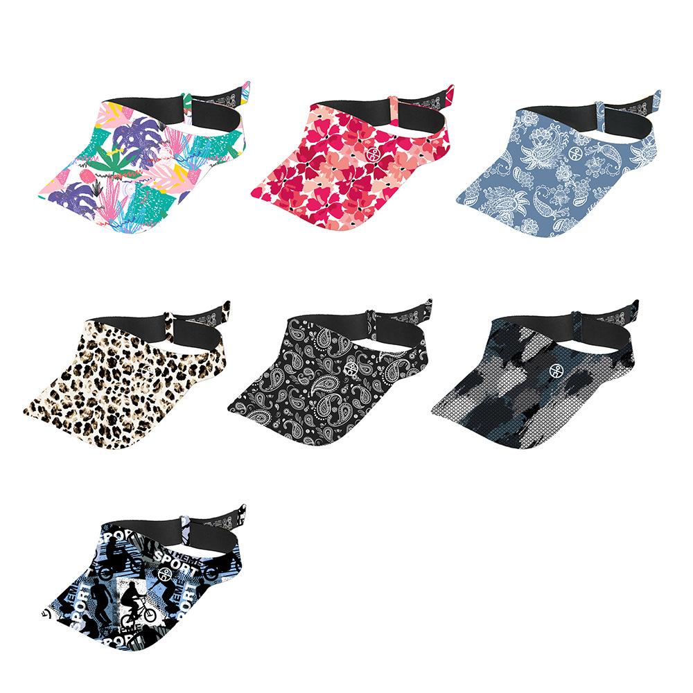 Fashion Breathable Printed Uv Protection Empty Top Sun Visor Lightweight For Women Men Adjustable For Outdoor Sport Hiking Beach