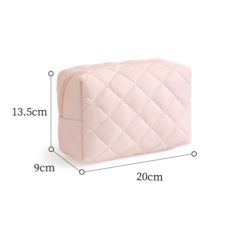 Modern Minimalist Makeup Bag With Polyester Fabric Portable Travel Organizer For Women And Teens