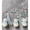 Versatile Flocking Snowman Pendant Decorative Necklaces Pendants DIY Jewelry Making Supplies Mini Resin Ornaments