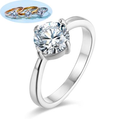 Anello di diamanti da donna Anello di fidanzamento in acciaio inossidabile Anello di nozze di moda Regalo di anniversario di compleanno per donna