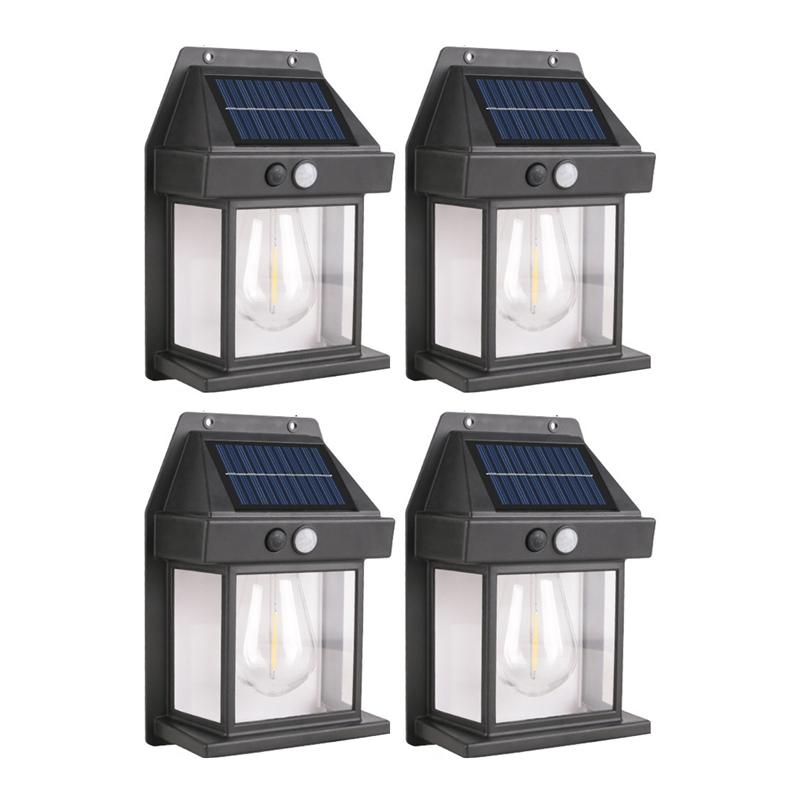 Outdoor Solar Wall Lamp Waterproof Tungsten Filament Lamp Induction Lamp Household Garden Wall Light Villa Lighting Night Light