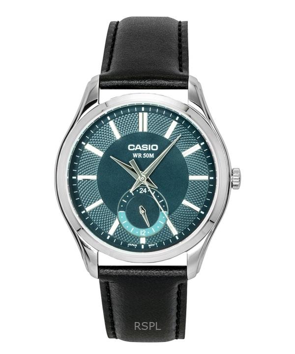 Casio Analog Leather Strap Green Dial Quartz MTP-B315L-3AV Men's Watch