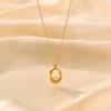 Stainless Steel Geometric Hollow Waterdrop Necklace For Women Link Beads Chain Choker