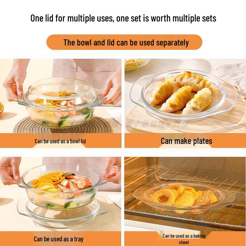 Heat Resistant Glass Bowl with Lid