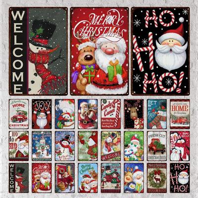 Weihnachtsmann Schneeblick Metallschild Vintage Blechschild Metall Vintage Bar Vintage Wanddekoration Bar Club Metallposter