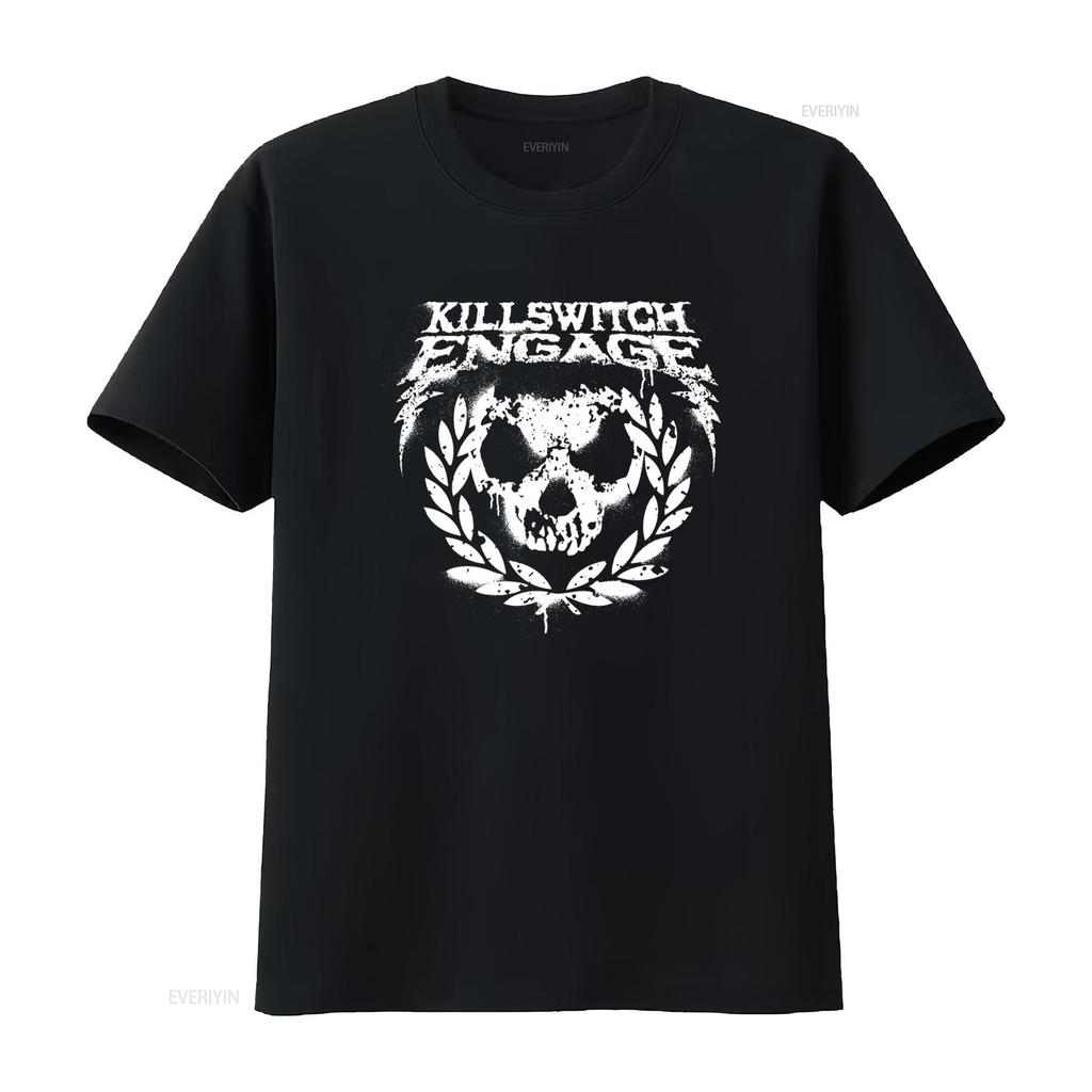 Killswitch Engage Skull Spraypaint T Shirt Rock Band Inspired Design for Men Vintage Washed Stylish Streetwear