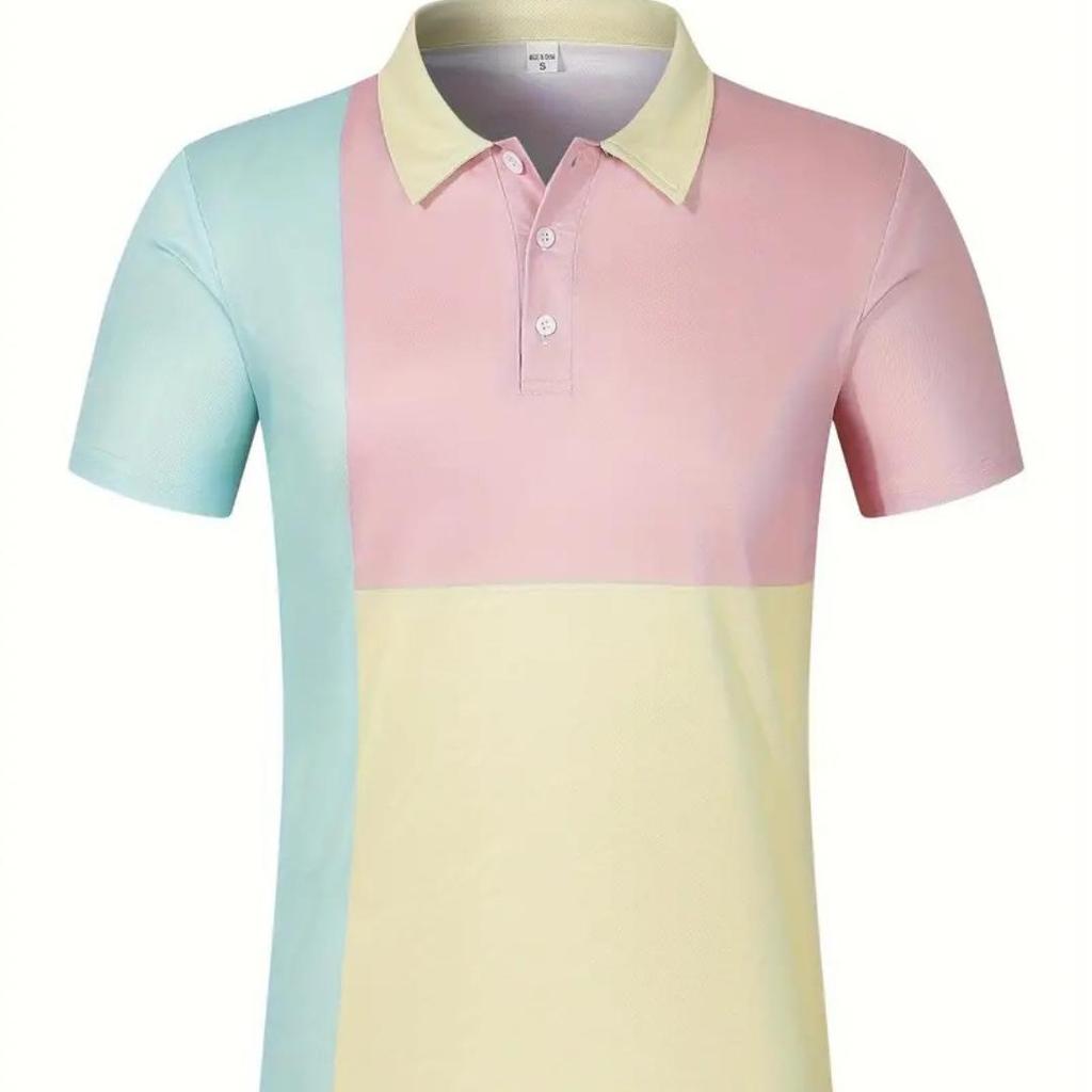 Summer New Men's Short-sleeved Polo Shirts Fashion Clash of Colours Polo Shirts Fashionable Versatile Striped Body Shirts