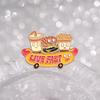 Distinctive Cartoon Food Brooch Stylishly Designed With Hamburger Fries And Hot Elements Dog