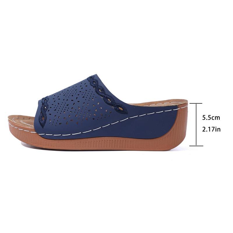 Wedge heel women's slippers wish new hollow platform women's shoes summer wear beach sandals