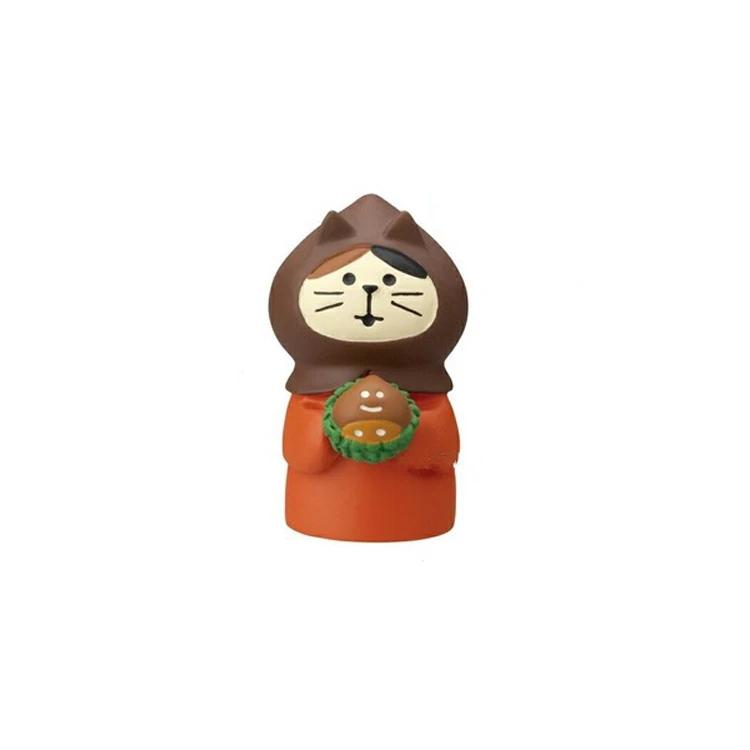 Japanese Ornaments Autumn Harvest Chestnut Series Japanese Photo Props Miniature Resin Gift INS Cat Collection Small Ornaments