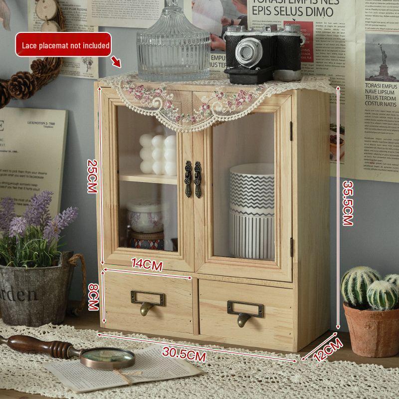 Solid Wood Multi-Layer Desktop Organizer: Office Desk & Cosmetics Storage Rack for Clutter-Free Spaces