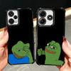 Funny Sad Forg P-Pepe Meme Plating Phone Case For Xiaomi Redmi Note 14 15 Pro Plus 13 12 11 11S 11T 10 9S 9 5G Anti-Fall Airabag