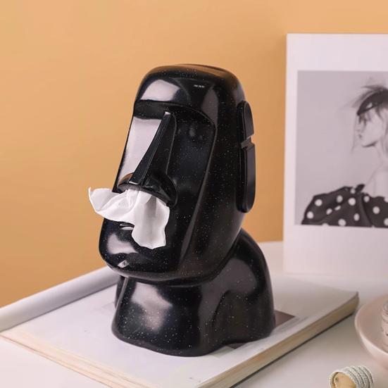 Držák na kapesníky socha Moai Kryt na krabičku na kapesníky socha Velikonočního ostrova 3 v 1 držák na brýle stojan na sluchátka dekorativní držák na kapesníky do obývacího pokoje