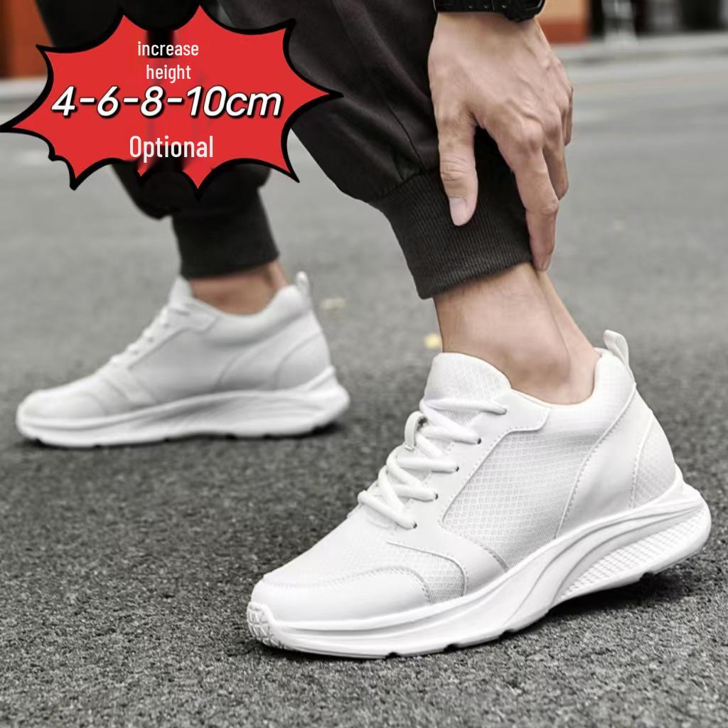 Men's Invisible Height-Increasing Shoes: 8cm, 10cm New Trendy Summer Breathable Thick Bottom Sports Shoes