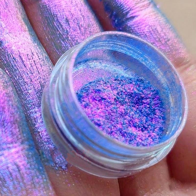 Multichrome Chamäleon Lidschatten Pulver Nagel Glitters Aurora Neon Regenbogen Pigment Chrom Pulver Schillernden Lidschatten Nagel Dekore