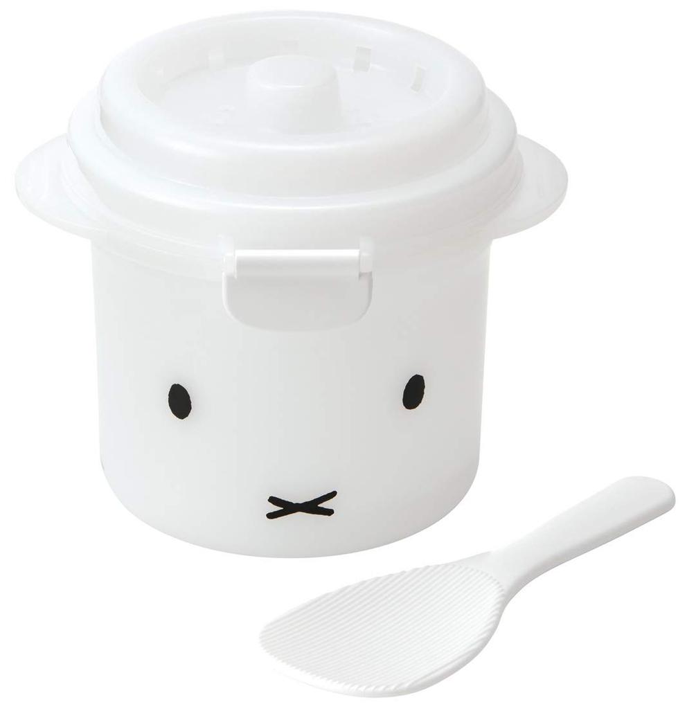 Skater Microwave Rice 1 Cup with Steamer Miffy UDG1 Cooker, Capacity, Rack, Design, 640ml,
