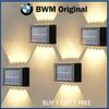 Outdoor Lights Solar Powered, Convex Mirror Wall Light, IP65 Waterproof Up and Down Courtyards Gardens Stairs Corridors Walls