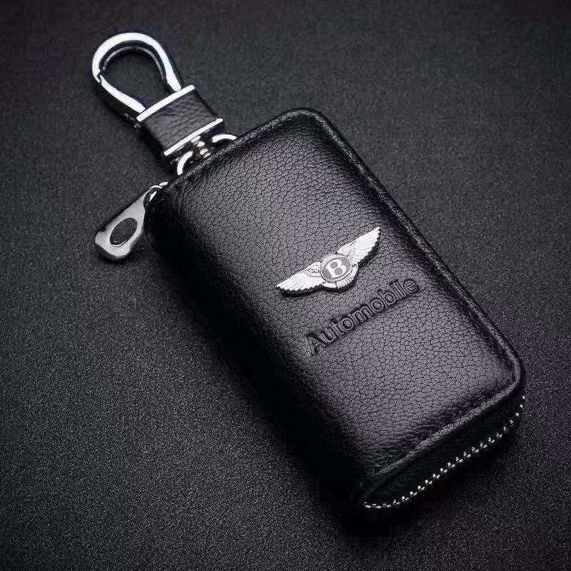 

Men Key Wallets Organizer Women Keychain Covers Zipper For New Bentley Flying Spur Continental GT Bentayga Mulsanne Accessories