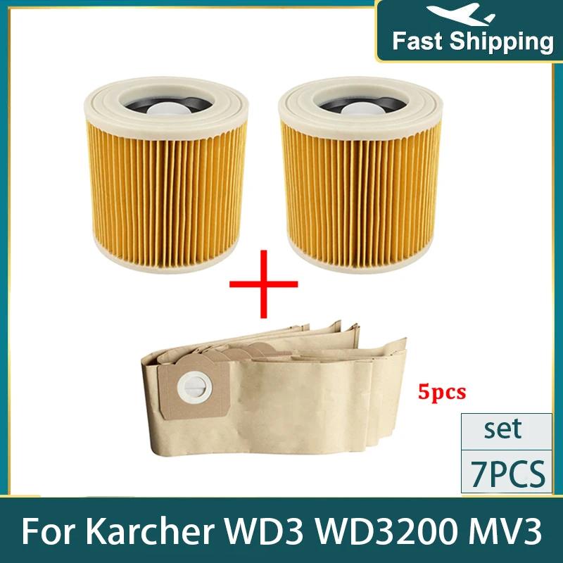 Sac de Filtru de Praf de Rezervă pentru Aspirator Karcher WD3 WD3200 WD3300 MV3 Piese de Schimb Accesorii Filtre Hepa Saci de Praf