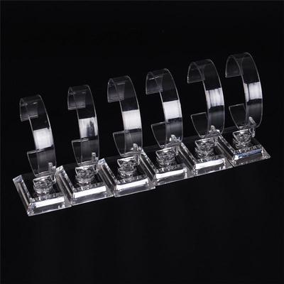 2 st Genomskinlig Akryl Avtagbar Armband Smycken Klocka Displayhållare Ställ Rack