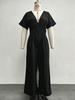 2026 Europese & Amerikaanse Dames Zomer Trendy Diepe V-hals Straatstijl Losse Taille-Cinchende Jumpsuit