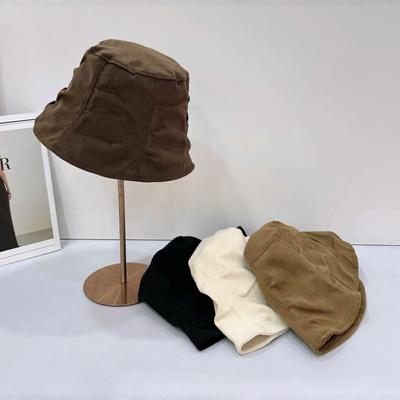 Early Autumn New Big Eaves High-end Pleated Bucket Hat Niche Design Sunshade Bucket Hat